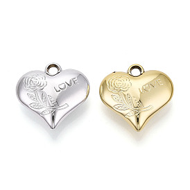 Акриловые подвески, сердце с цветочными подвесками