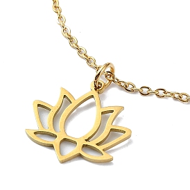 201 Stainless Steel Pendants Necklace, Flower