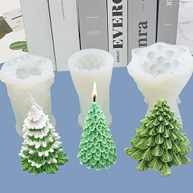 DIY Silicone Candle Molds, for Scented Candle Making, 3D Christmas Shape