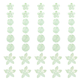 94 шт 4 стили прозрачные акриловые бусины, AB цвет, цветок