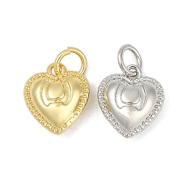 Латунные подвески, сердце прелести, с целью перехода в кольце, без кадмия и без свинца, стойки покрытие, долговечный