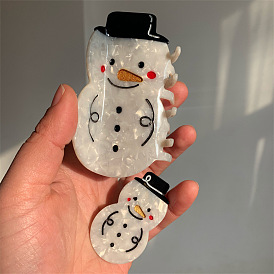 Snowman Acetate Claw Hair Clips, for Girls Kids