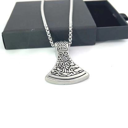 Ожерелья из нержавеющей стали с подвеской в виде топора в стиле викинга для мужчин