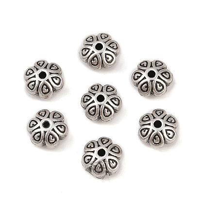 Сплавочные овальные бусины тибетского стиля , цветок, без кадмия и без свинца