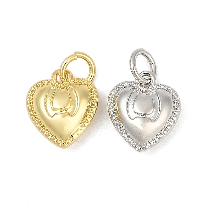 Латунные подвески, сердце прелести, с целью перехода в кольце, без кадмия и без свинца, стойки покрытие, долговечный
