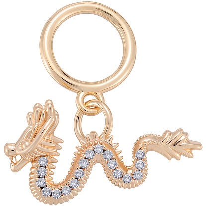 6 кулоны из латуни с прозрачным кубическим цирконием, прелести дракона