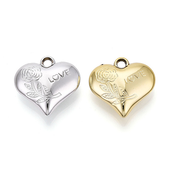 Акриловые подвески, сердце с цветочными подвесками