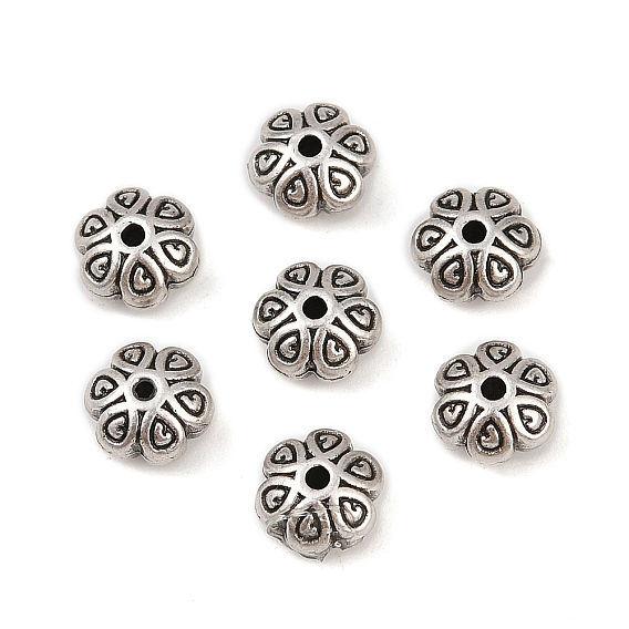 Сплавочные овальные бусины тибетского стиля , цветок, без кадмия и без свинца