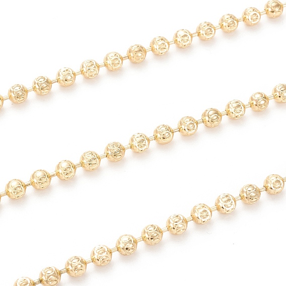 Латунные шаровые цепи, кольцо с текстурированным рисунком, с катушкой, долговечный, несварные