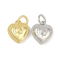 Латунные подвески, сердце прелести, с целью перехода в кольце, без кадмия и без свинца, стойки покрытие, долговечный