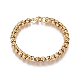 Ионное покрытие (ip) 304 браслеты-цепочки из нержавеющей стали, с карабин-лобстерами 