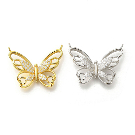 925 подвески из стерлингового серебра с прозрачными кубическими цирконами, бабочки прелести, с печатью 925