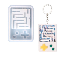 DIY Labyrinth Game Machine Quicksand Silicone Molds, with 28Pcs Steel Beads, Resin Casting Molds, for UV Resin, Expoxy Resin Craft Making, Rectangle