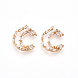 Латунные микро проложить кубического циркония подвески, без кадмия, без никеля и без свинца, луна