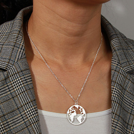 Fashionable Hollow Map Necklace - Sexy, Personalized, Simple Neck Chain for Women.