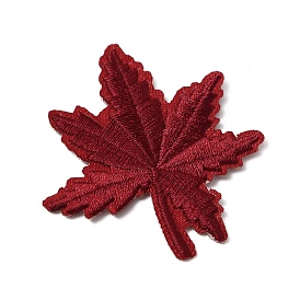 Maple Leaf Computerized Embroidery Cloth Iron on/Sew on Patches, Appliques, Badges, for Clothes, Dress, Hat, Jeans, DIY Decorations, Autumn Theme