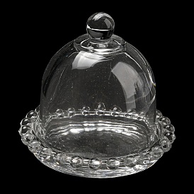 Glass Dome Cover, Decorative Display Case, Cloche Bell Jar Terrarium with Glass Base, for Cake