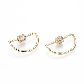 Латунные микропаве, кубический цирконий, винт, карабин, подвески с замком, для изготовления ожерелий, прозрачные, полукруглый