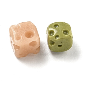 Natural Alashan Agate Beads, Cube Cheese