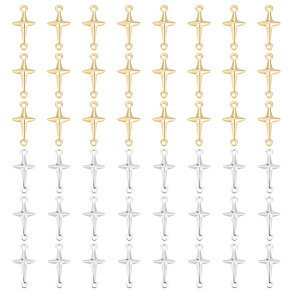 50шт 2 цвета латунные соединительные подвески, звездные ссылки, долговечный