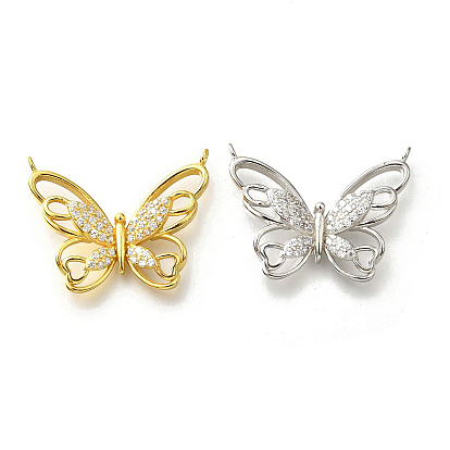 925 подвески из стерлингового серебра с прозрачными кубическими цирконами, бабочки прелести, с печатью 925