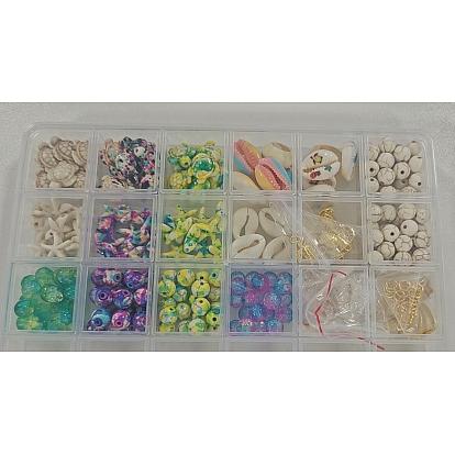 DIY Ozean Thema synthetische Türkis & natürliche Kauri Muschel & Legierung Schmuckherstellung Erkenntnisse Perlen Kits