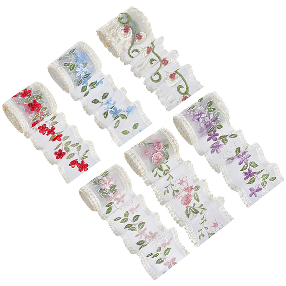 12 ярдов 6 стилей полиэстеровая шелковая лента для вышивки, аксессуары для одежды