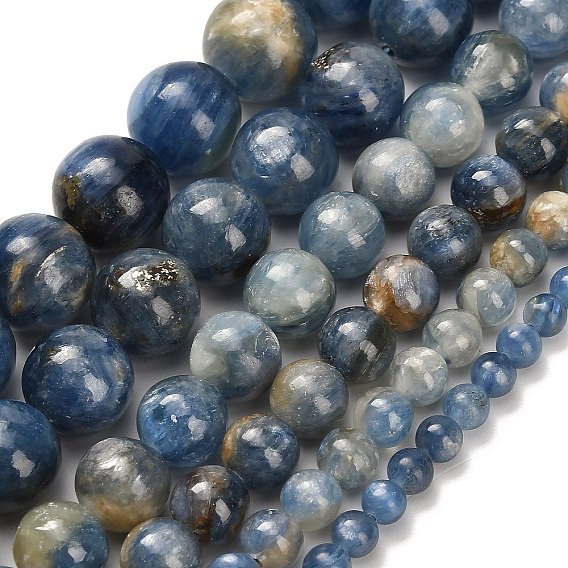 Натуральный кианитовые бисер пряди, круглые, класса AB