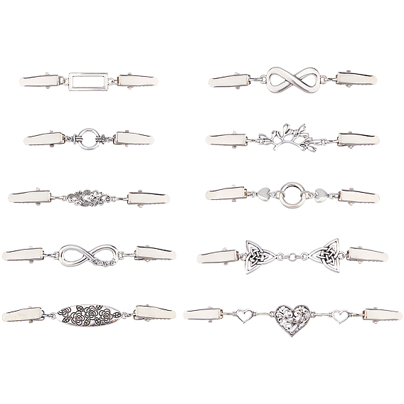 10 шт. 10 стили зажимы для кардигана из сплава, зажимы воротника свитера, разнообразные