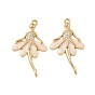 Латунные микропаве прозрачные подвески с фианитом, балет девушка, с эмалью