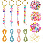 Ювелирные изделия, в том числе 300шт акриловые бусины, 5 нити из полимерной глины, бусины, нити, 40 бусины из полимерной глины, 8Включает в себя полиэстерные шнуры и 12брелоки для ключей