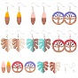 DIY Dangle Earring Making, with Resin & Wood Pendants, Brass Earring Hooks, Iron Jump Rings
