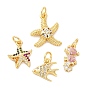 Латунные микро проложить кубического циркония подвески, без кадмия и без свинца, морские животные амулеты, реальный 16 k позолоченный, с целью перехода в кольце