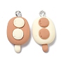 Resin Pendants, with Iron Loop, Ice Cream