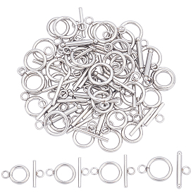 40Sets 4 Style 304 Stainless Steel Toggle Clasps, Ring