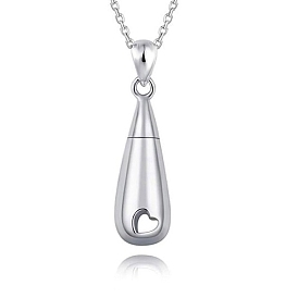 Titanium Steel Pendant Necklaces, Urn Ashes Necklaces, with Pin and Funnel
