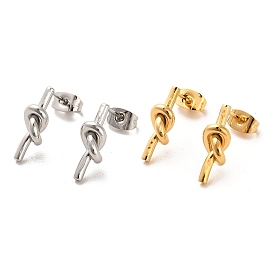 304 Stainless Steel Stud Earrings, Knot