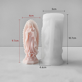 Virgin Mary Goddess Statue Candle Silicone Molds, For DIY Candle Making