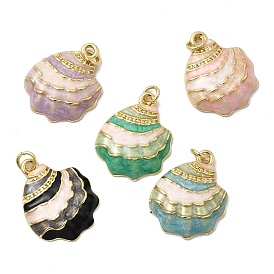 Латунь эмаль подвески, формы раковины, долговечный, стойки покрытие, без свинца и без кадмия, с целью перехода в кольце, золотые