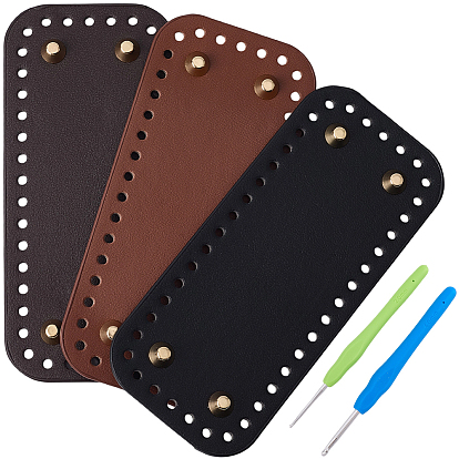 3 шт. 3 цвета прямоугольник искусственная кожа вязание крючком сумки подкладка для формирования низа ногтей, с гвоздем из сплава, 2шт. 2 стили алюминиевые крючки для вязания крючки