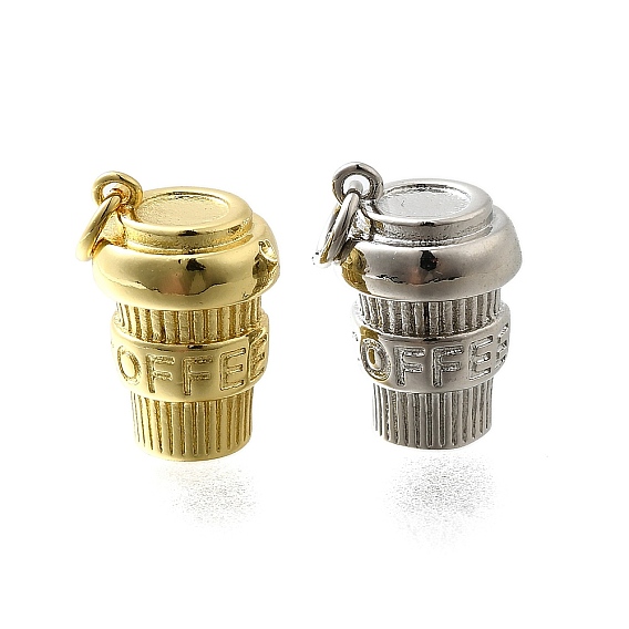 Латунные подвески, амулеты чашка кофе, стойки покрытие, без кадмия и без свинца, долговечный, с целью перехода в кольце