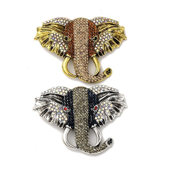 Сплав горный хрусталь брошь, изысканные булавки для лацканов одежды, слон