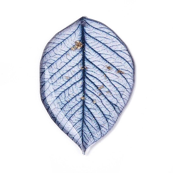 Подвески из эпоксидной смолы в виде листьев, с золотой фольгой и блестками