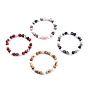 Round Natural Gemstone & Synthetic Howlite Beaded Stretch Bracelets