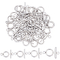 40Sets 4 Style 304 Stainless Steel Toggle Clasps, Ring