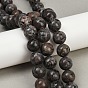 Натуральные нити бус из ларвикита, круглые