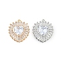 Латунный микропаве кубический цирконий со стеклянными подвесками, без кадмия, без никеля и без свинца, сердце прелести
