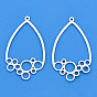Rack Plating Alloy Chandelier Component Links, Cadmium Free & Lead Free, Teardrop