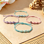 Adjustable Handmade Porcelain Round Polyester Cord Braided Bead Bracelets for Women
