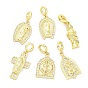 Латунные микро-паве кубические цирконии святая дева европейские подвески-шармы, Подвески с большими отверстиями